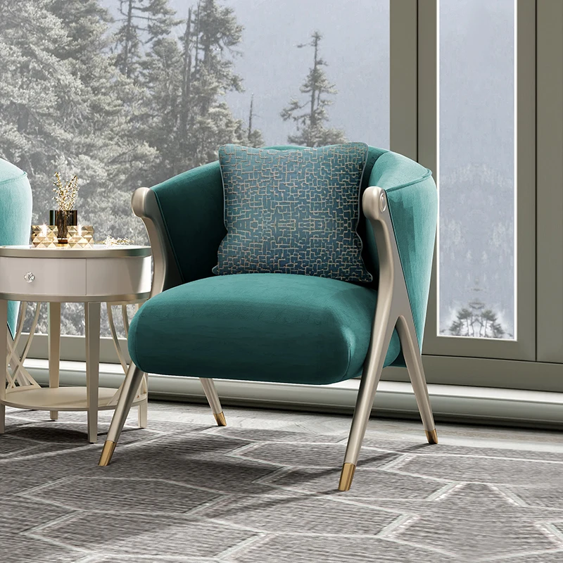 

High-grade light luxury fabric single chair velvet cloth sofa