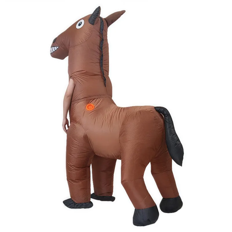 نفخ الحصان زي الحصان بذلة ينفخ من خلال الهواء مضحك فستان بتصميم حالم هالوين تأثيري حفلة هدية عيد
