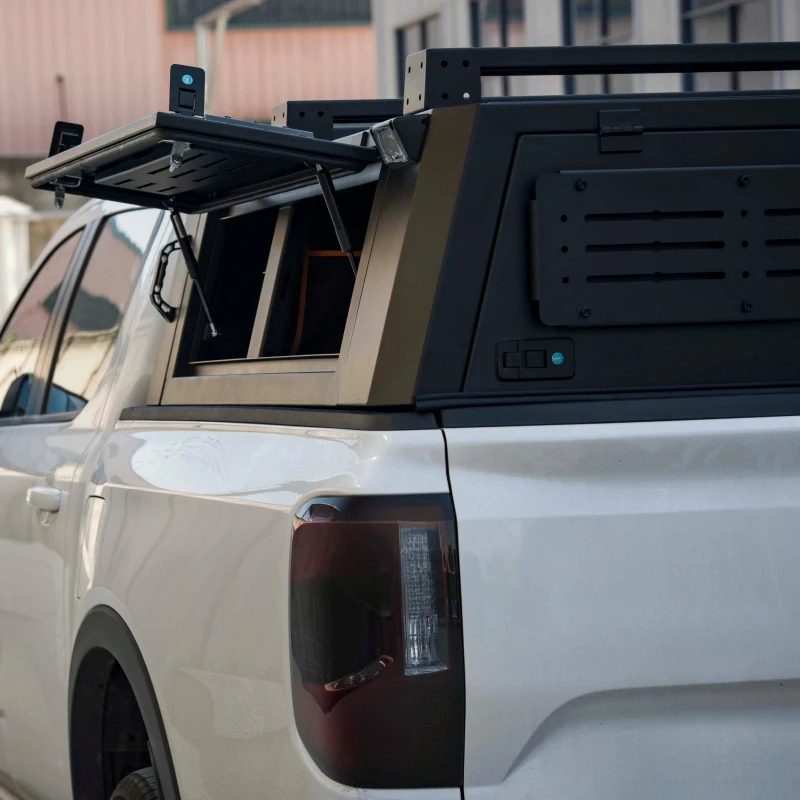 Truck Camper Black Powder Coated  4x4 Pickup Truck Canopy  Semi-high  Bed Canopy