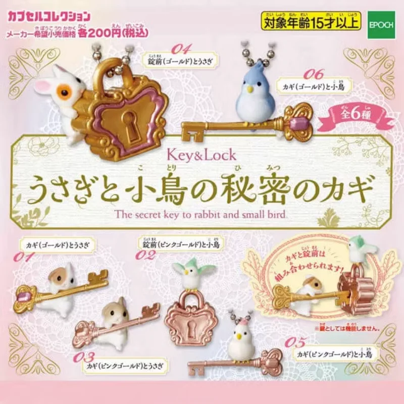 

TARLIN Kawaii Cute Gashapon Figure Anime Bunny Parrot Bird KeyChain Miniature Items Figurine Capsule Toy Boys Girls Gift