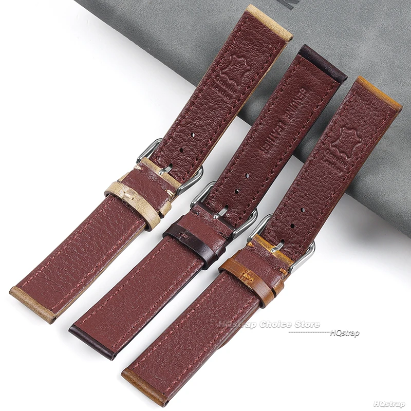 خمر الجلود حزام ساعة اليد 18 مللي متر 19 مللي متر 20 مللي متر 21 مللي متر 22 مللي متر البني رمادي حزام الساعات العالمي الأعمال سوار حزام اكسسوارات