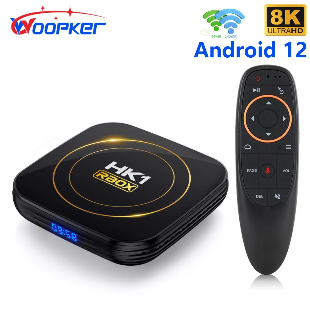 

Woopker Tv Box Hk1 RBOX Smart Tv Box Android 12 Allwinner H618 Support 8K Hdr10+ Media Player 2.4G 5G Dual Wifi Set Top Box