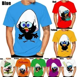 2024 Anime Calimero Graphic T Shirts Cute Little Black Chicken 3D Print T Shirt For Men Clothes Casual Kids T-Shirt Women Top