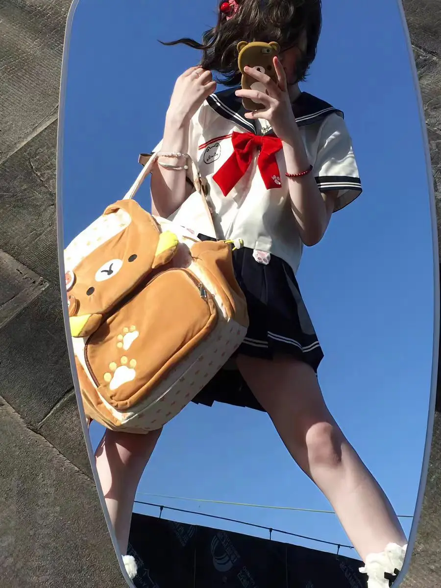 

Новый непринужденный плюшевый рюкзак Rilakkuma с медведем, большая вместительная декомпрессионная сумка Kawaii Jk Bear Joker для девочек