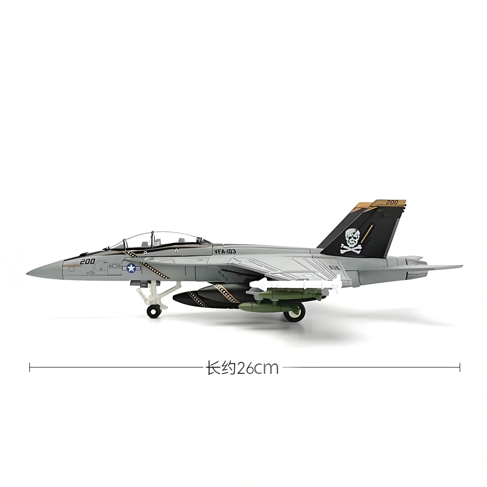 1:72 Scale Replica F18 F-18 VF103 Grumman Tomcat Super Hornet F/A-18F Pirate Flag Fighter US Navy Plane Military Model Toy
