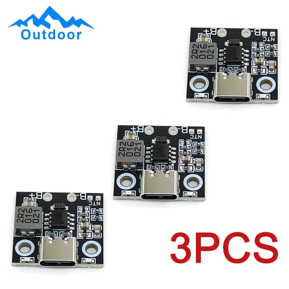 Modulo integrato di scarica di carica 3PCS 1S 18650 ricarica della batteria al litio Boost Power Board modulo di protezione della carica Step-up 5V