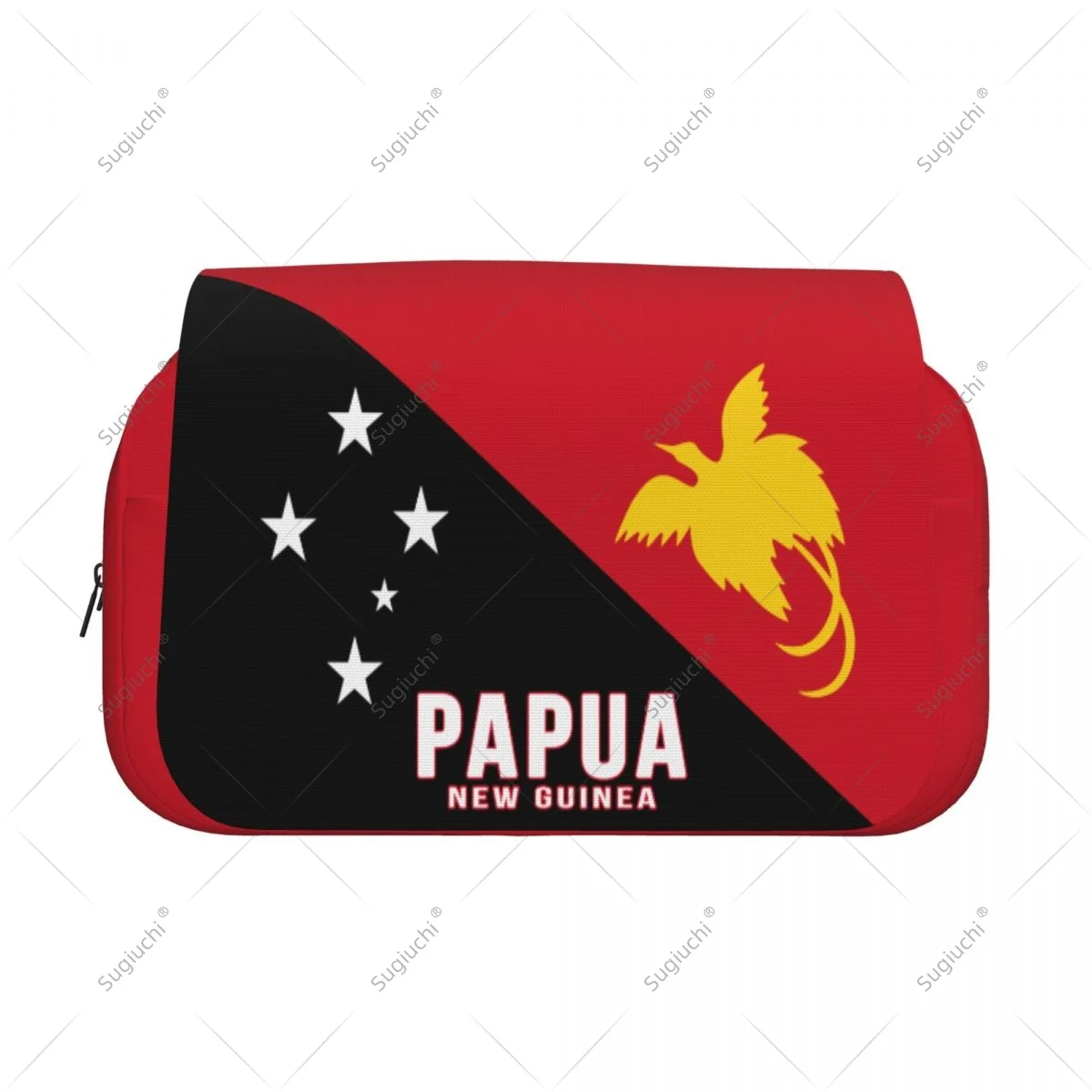 Pencil Case Scissors Bags 3D Papua New Guinea Flag Double-layer Oxford Cloth Stationery Storage Pen Box Case