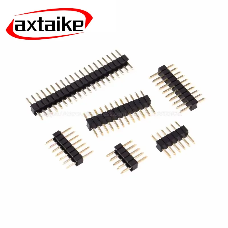 50PCS 1*2-50P 1.27mm Single Row Male PCB Board Pin Header Connector Strip Pinheader 2p 3p 4p 5p 6p 7p 8p 10p 12p 15p 20p 50Pin