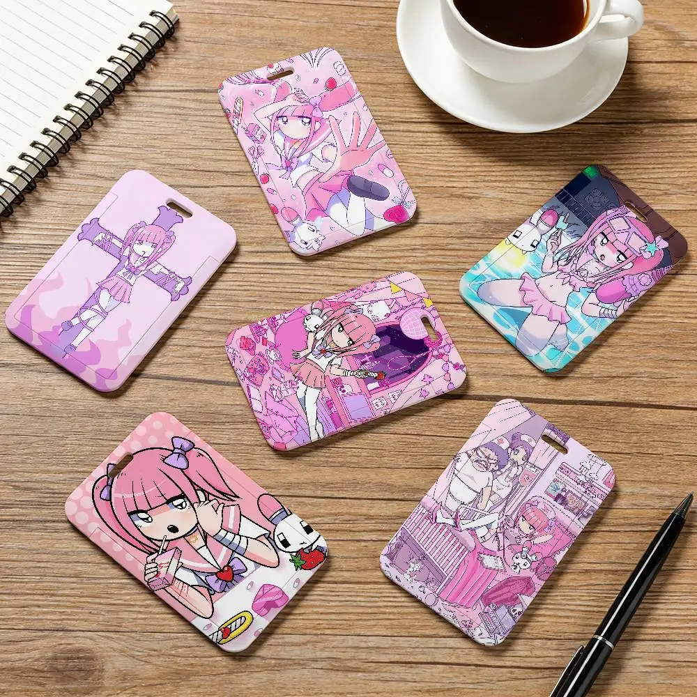 Cute M-Menhera Chan Neck Strap Lanyard Card Holder ID Bus Card Cover Badge Holder Pass Hang Rope Lariat Gifts Keys Accessories