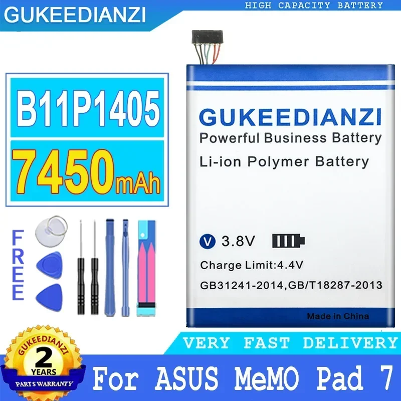 

GUKEEDIANZI Battery for ASUS MeMO Pad 7 ME70CX K01A, Big Power Battery, B11P1405, 7450mAh