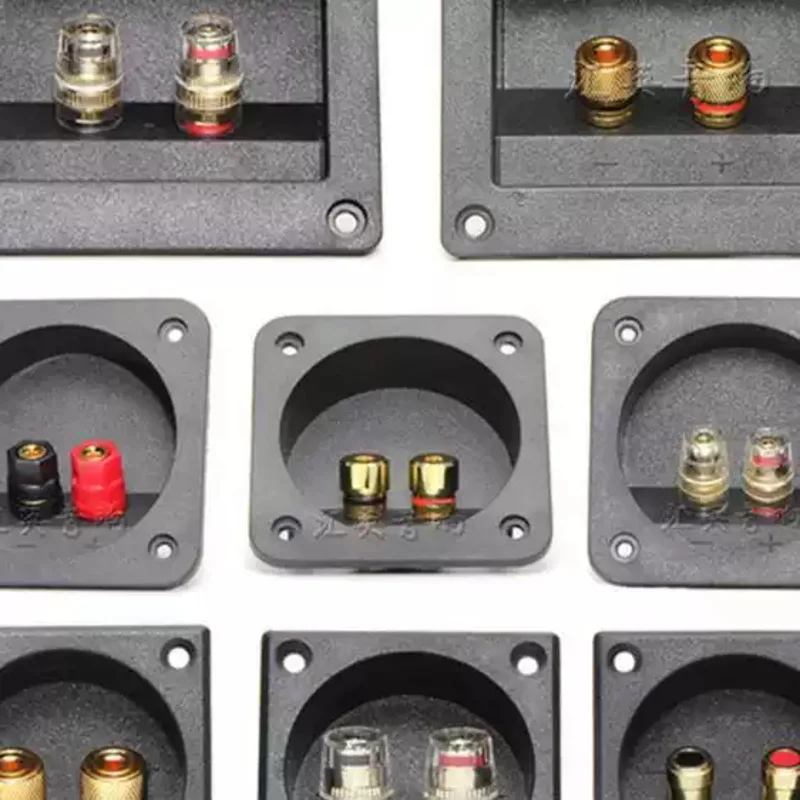 10Pcs Pure Copper Binding Post, Premium Thick Terminal Box, 2-Way Banana Plug Jack for DIY Audiophile Speakers