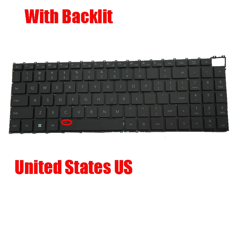 Laptop Keyboard For Honor MagicBook X 16 2022 BRN-F56 2H-BEBUSHN0111 NBLEB 5506AACA  New Black United States US With Backlit