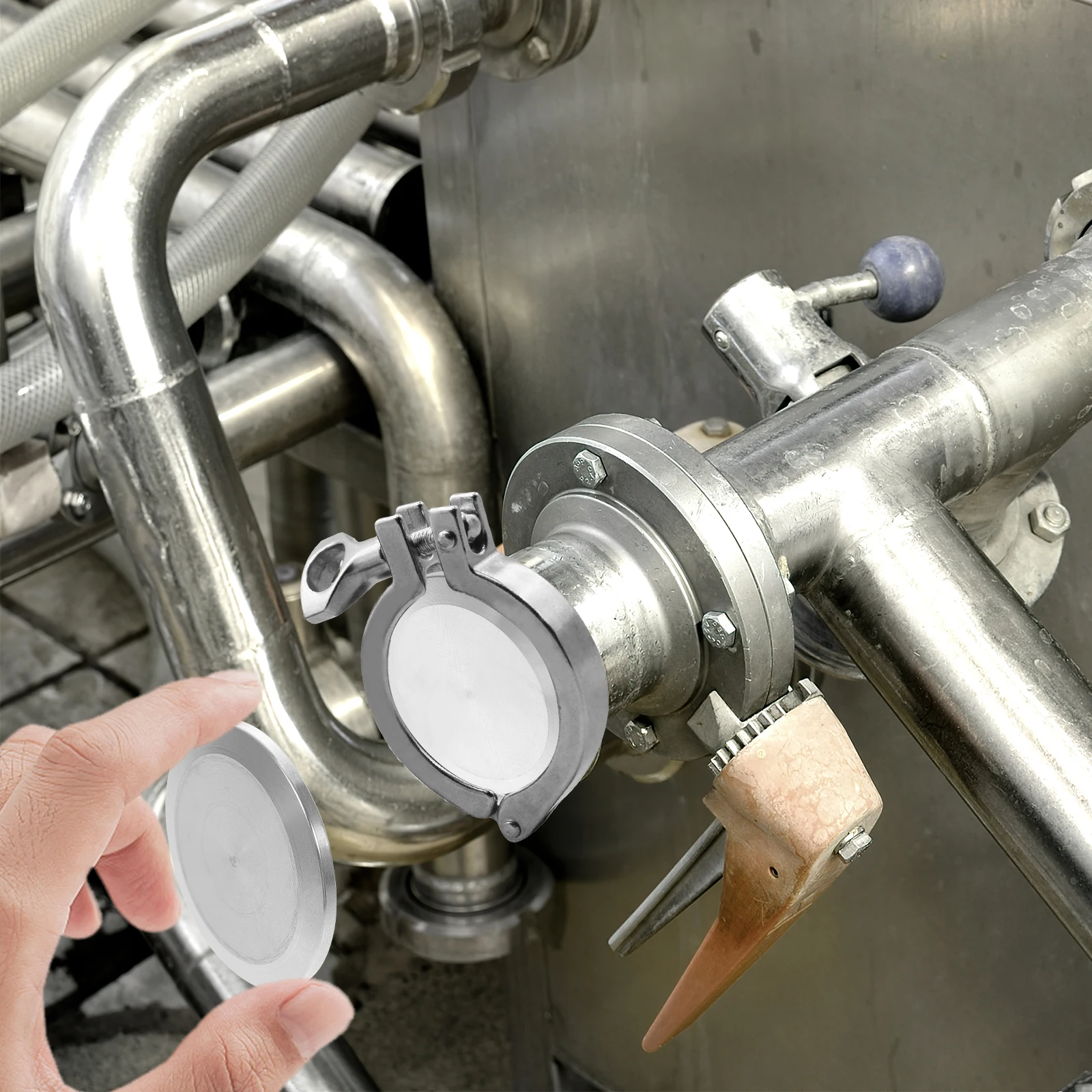 

2Pcs 304 Stainless Steel Sanitary End Caps Clamp Clamp End Caps Food Beverage Manufacturing 304 Stainless Steel Fitting