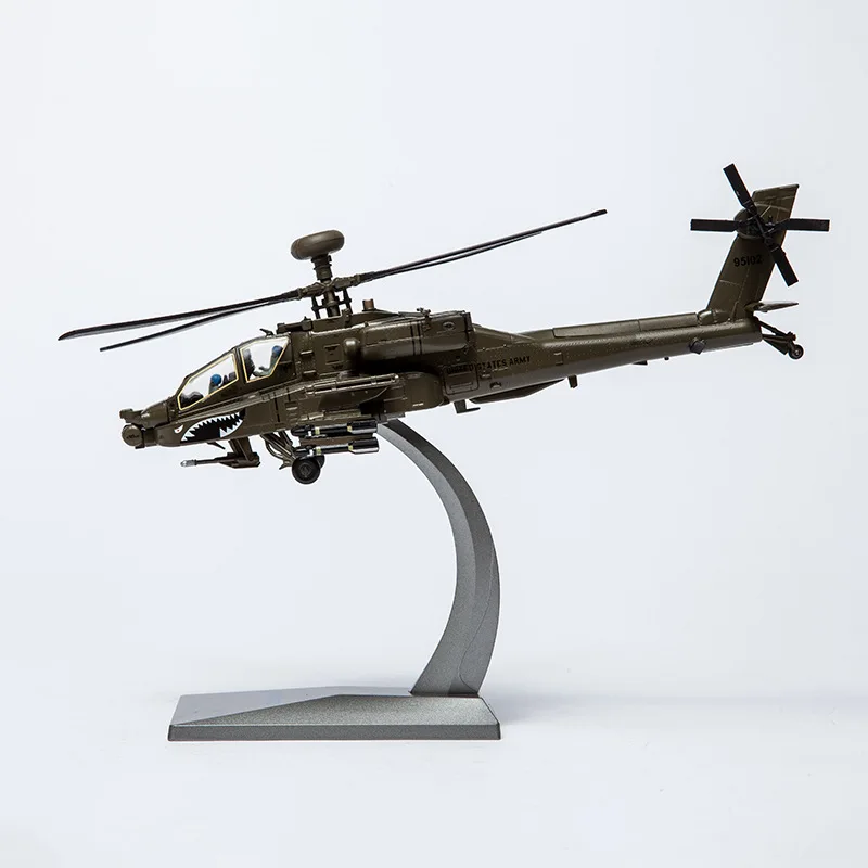 

1:72 Ah-64 Apache модель самолета из пенопласта, имитация бомбардировщика, модель вертолета из сплава, изысканная военная модель, украшение, подарок