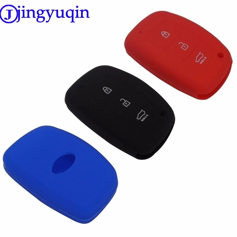 jingyuqin 10P 3 B Silicone Key Cover For Hyundai IX25 I30 HB20 i30 ix35 Mistra Verna Solaris Sonata Santafe IX45 Smart Fob Case