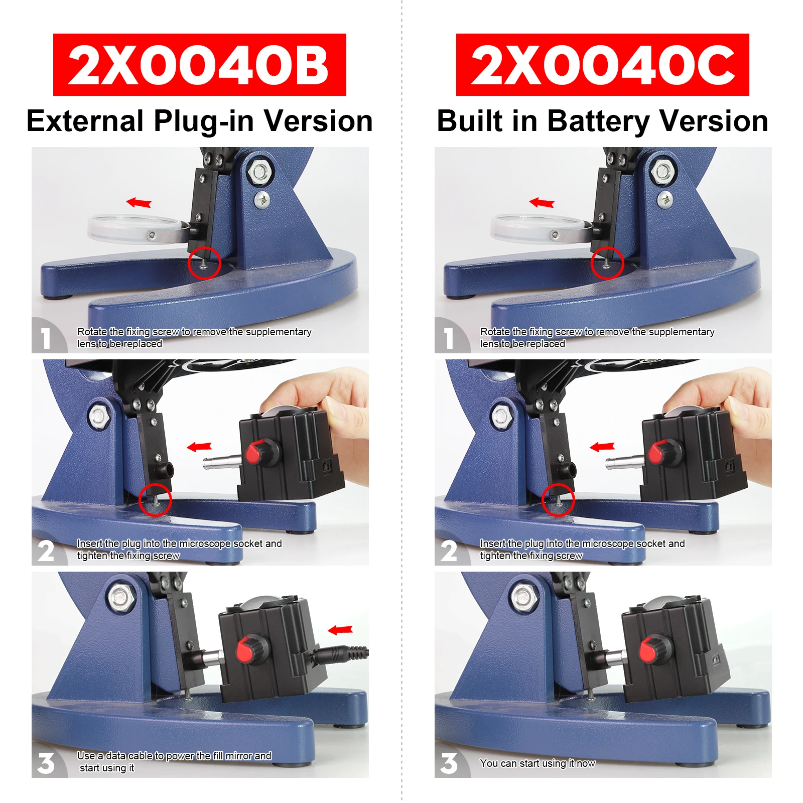 Datyson – accessoires de microscope professionnels, lumière de remplissage LED, éclairage à lumière blanche, source de lumière