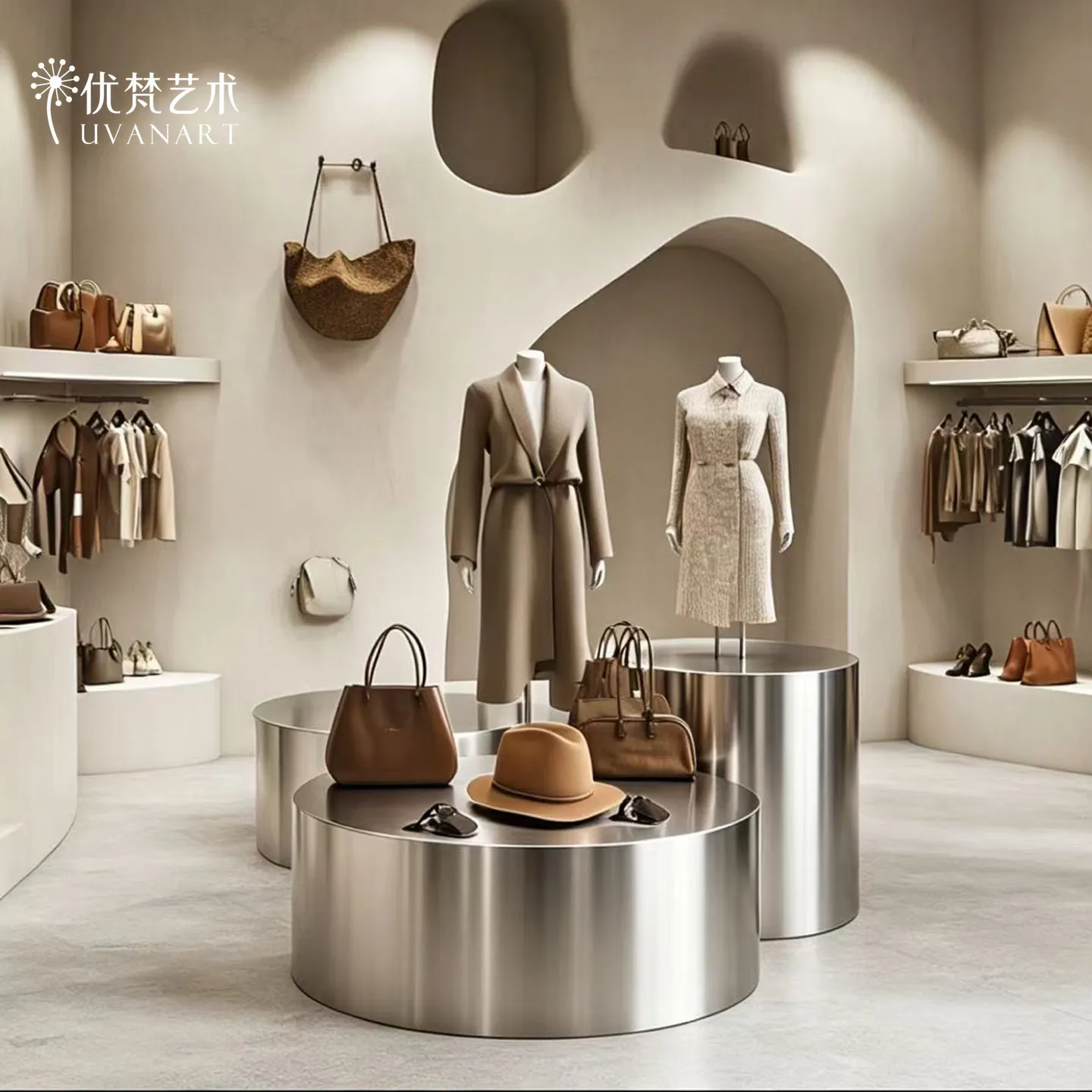 Ornament Large floor-to-ceiling clothing store window display decoration display stand