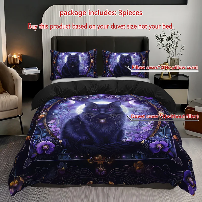 3-pieces-mystique-chat-noir-literie-housse-de-couette-ensemble-lunelit-chat-literie-couette-ensemble-violet-theme-floral-parure-de-lit-elegant-lune-et-etoiles