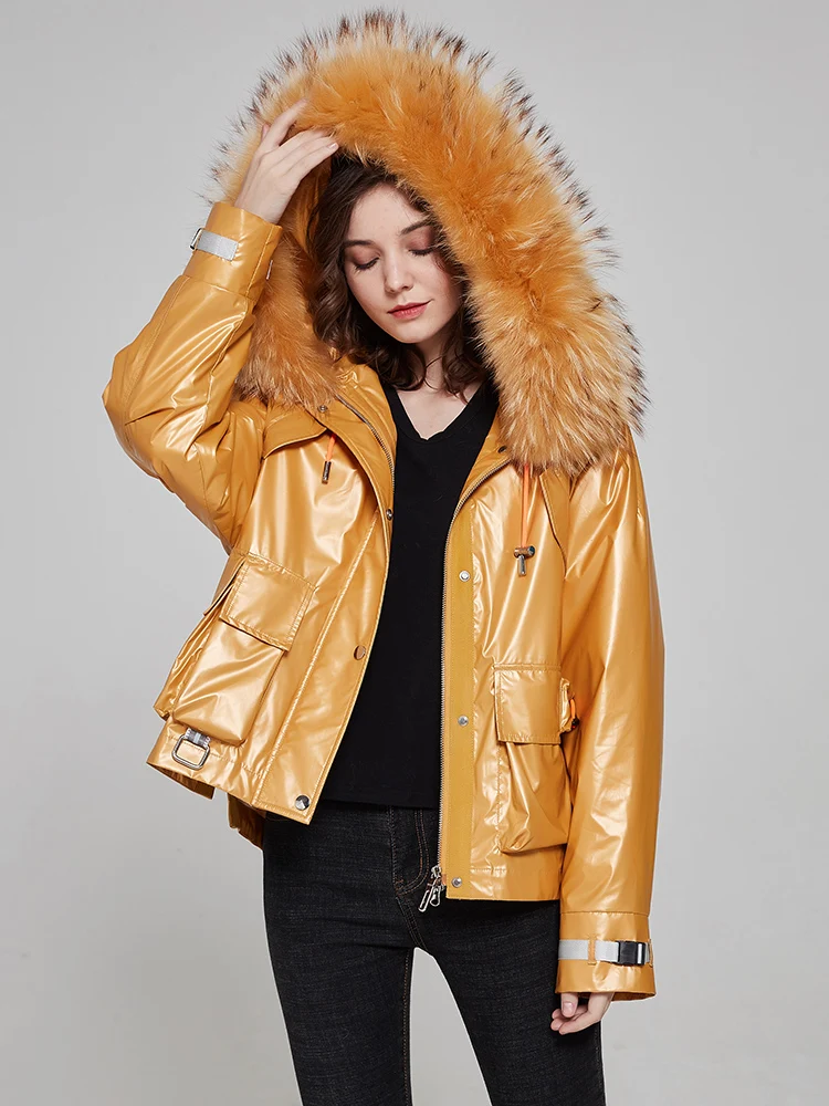 KMETRAM naturel Rex fourrure de lapin doublure amovible Parka veste raton laveur chien col de fourrure 2025 hiver à capuche court femmes vêtements шу pia