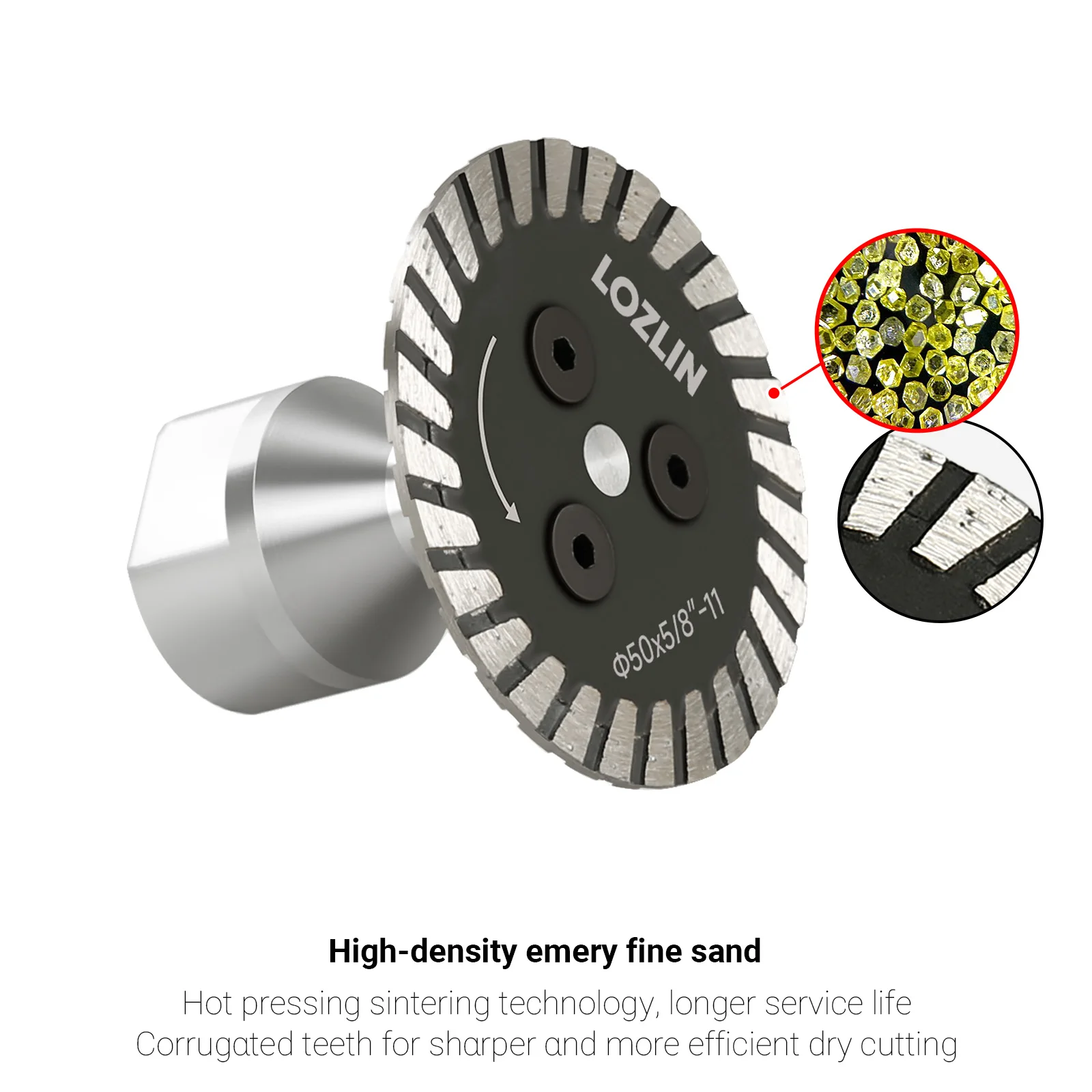 LOZLIN 50mm Diamond Engraving Saw Blade 2 Inch Mini Cutting Disc with Removable 5/8-11 Thread Flange for Granite Marble Tile Ceramic Stone Concrete Carving Cutting Tool for Angle Grinder
