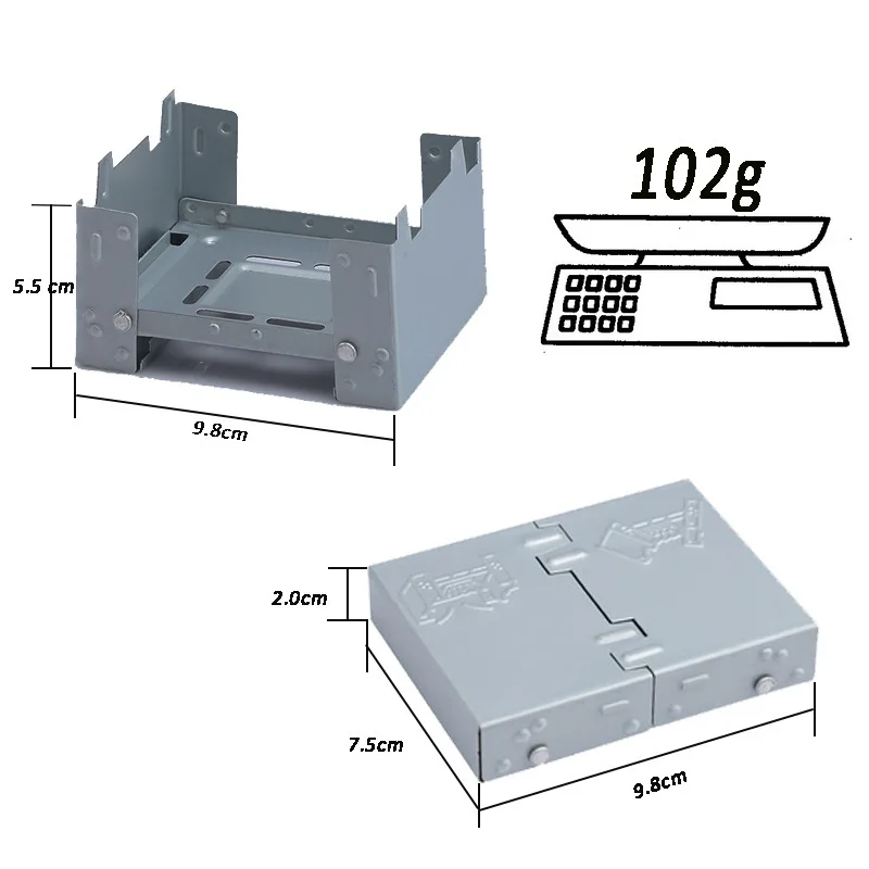 1pc Ultra-lightweight lightweight folding pocket stove for outdoor use, campingavailable-durable ironwoodburnerforspace-saving image 2