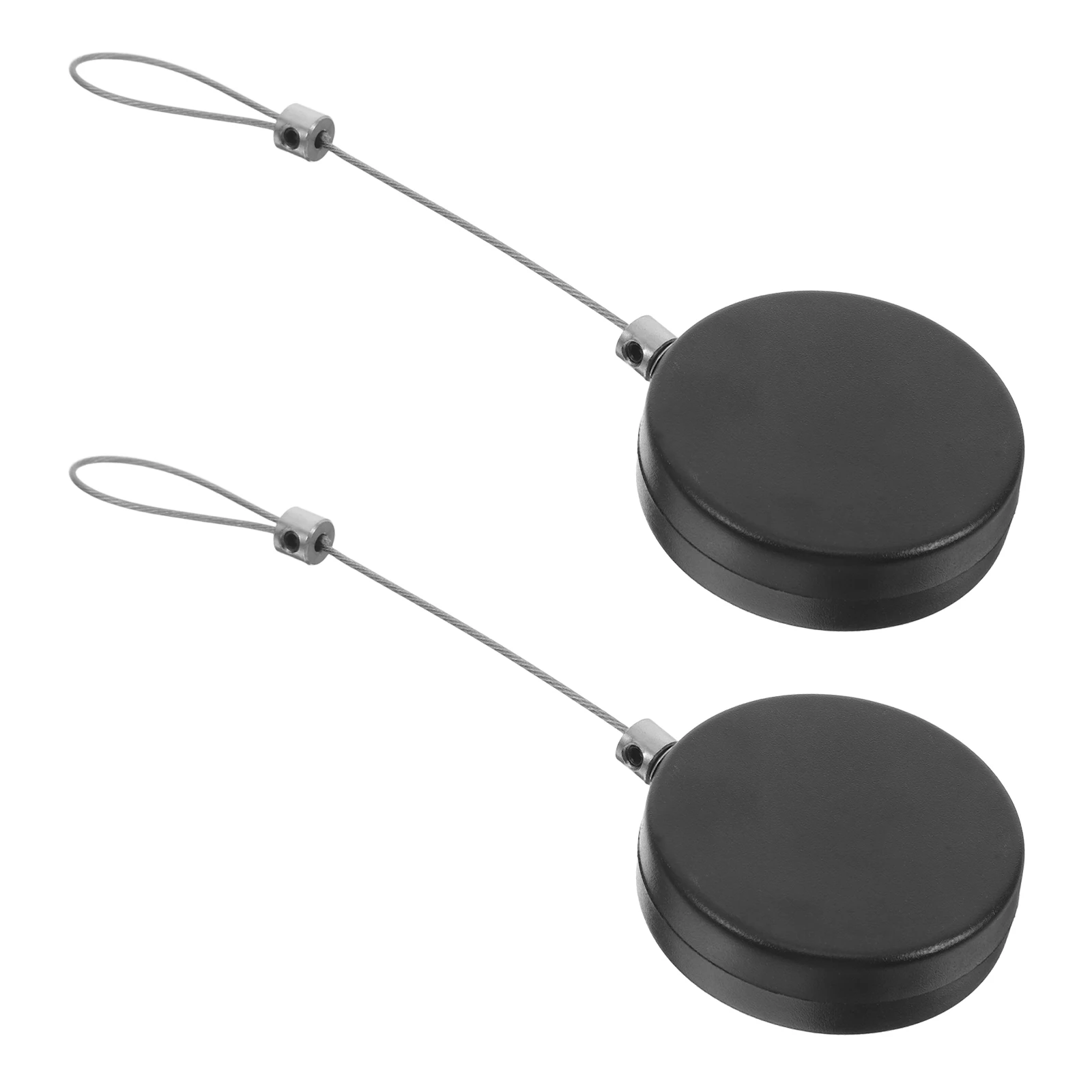 2 Pcs Anti-theft Pull Box Locking Rope for Security Cable Take-up Black Control Case