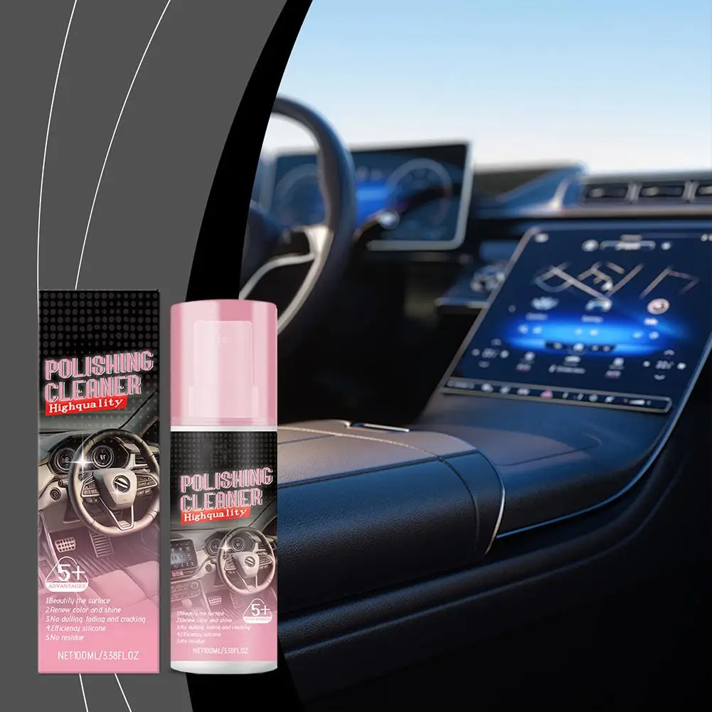 Car Interior Polishing Agent Versatile Interior Cleaning Stubborn Dirt Stain Grease Dust Polish Leather High Gloss Polish Agent