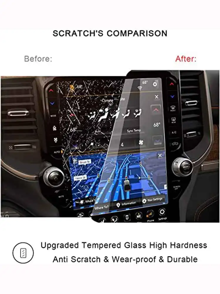 2019 2020 2021 2022 Dodge Ram 1500 2500 3500 Uconnect Trucks Pickup Touchscreen HD Clear TEMPERED GLASS Protective Film Against