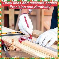 Red Protractor Angle Finder Aluminum Angle Ruler-Protractor For Woodworking, Angle Measuring Tool With 0-180 Degrees