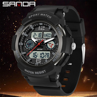 SANDA Top Dual Display Men Watches G Style Waterproof Sports Watch Military Man Stopwatch Quartz Wristwatch Male Digital Clock