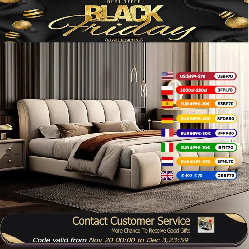 

Luxury Double Bed Bedroom Frames Queen White French Couple Bed Modern Lounge Cama De Lujo Para Dormitorio European Bedroom Stuff