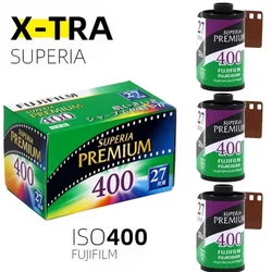 Fujifilm-Superia Premium x-tra 400カラーフィルム、35mm、135フォーマットカメラの露出27、有効期限: 2025、1/2/3ロール