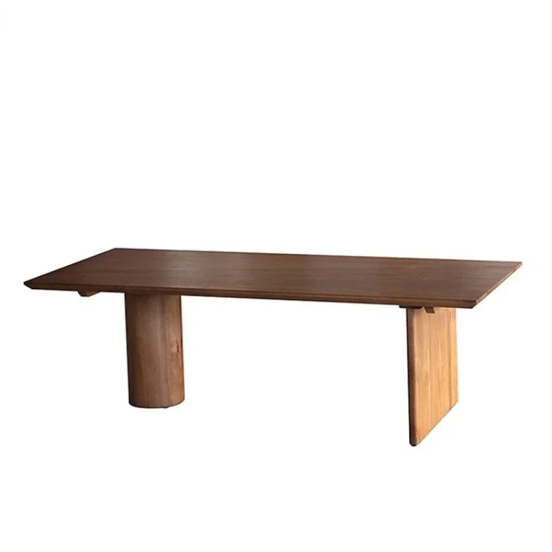 

French medieval solid wood table and chair combination living room long minimalist designer desk famous leisure reception table