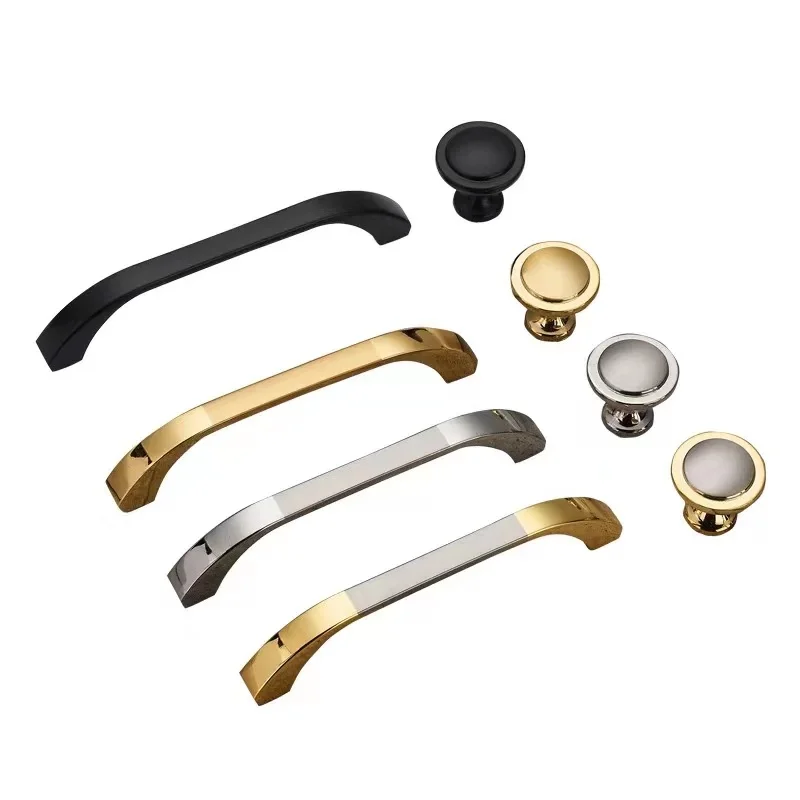 Zinc Alloy round Knob Cabinet Drawer Door Pulls - Black Gold Silver - Home Kitchen Closet Wardrobe Cupboard Furniture Handles
