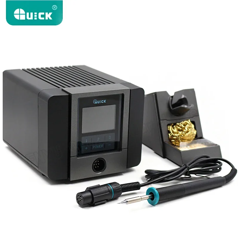 Stazione di saldatura senza piombo QUICK TS1200A a riscaldamento rapido, controllo computerizzato, con punte della serie TSS02