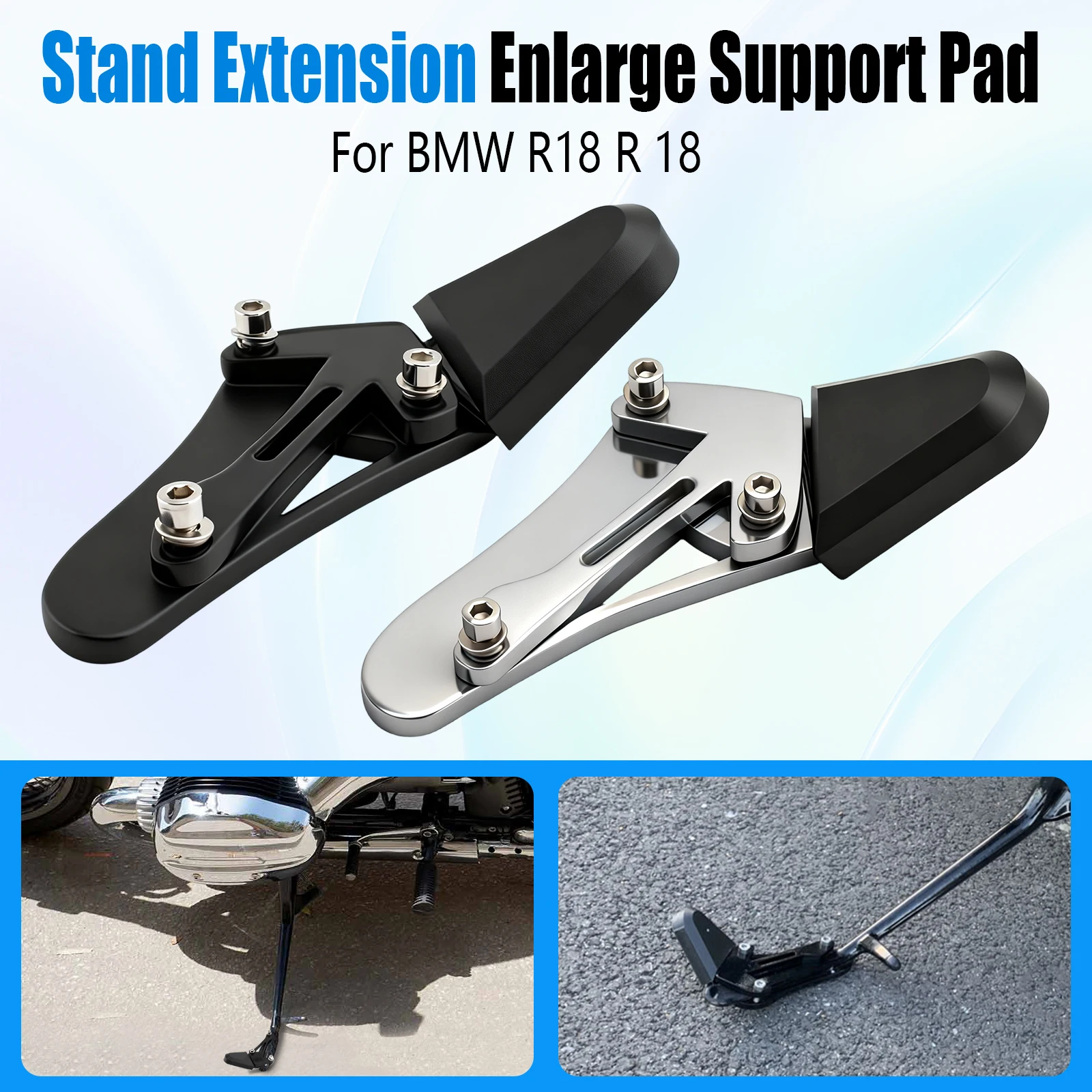 

For BMW R18 2020 2021 2022 Motorcycle Kickstand Extension Plate Enlarger Foot Side Stand Support Pad Enlarger Durable Enlarger
