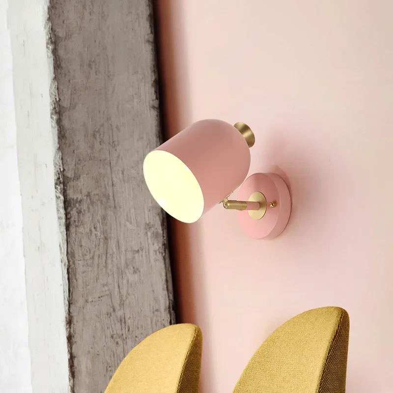 Nordic Simple Macaron Wall Light Modern Bedroom LED Lighting Creative Sconce Wall Lamp For Aisle Stair Home Indoor Lamps