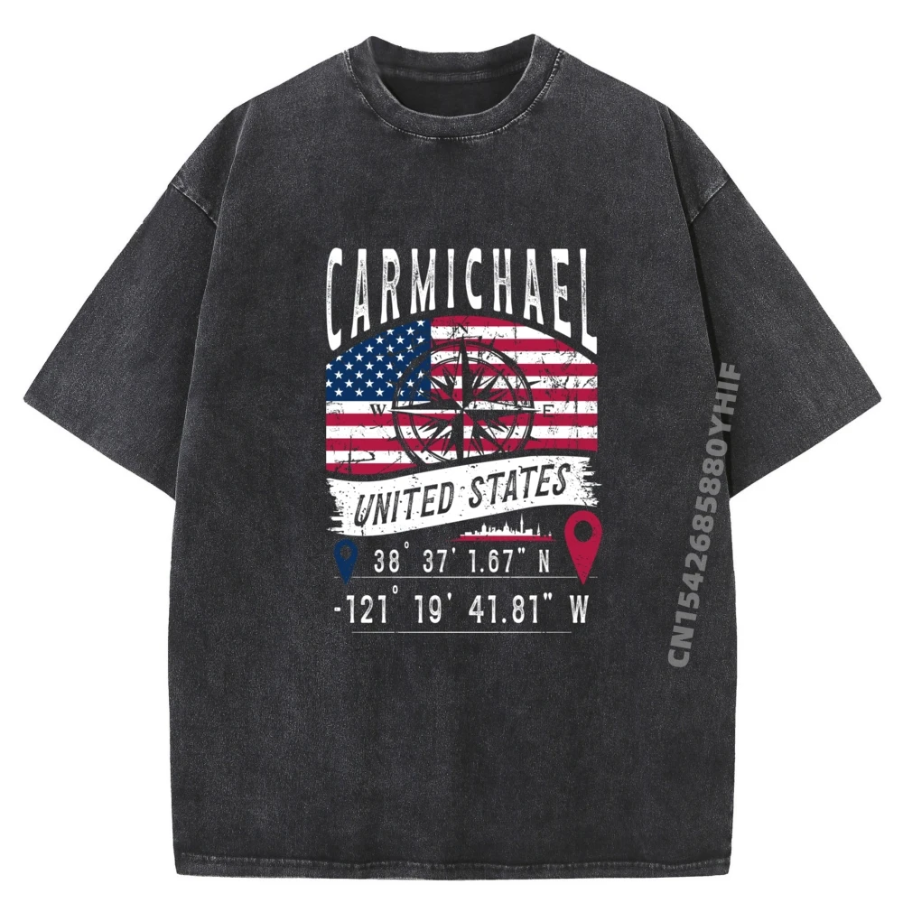 

Carmichael United States Flag Gps T-shirts Men Boyfriend Hip hop Summer Tees Classic T Shirt Washed Fashion Premium Cotton
