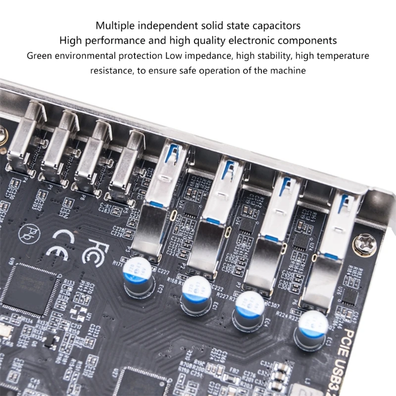 PC Upgrades with 8Port USB3.2 PCIe Card, Quick 10Gbps Data Transmission Multiports USB Interfaces Expansion