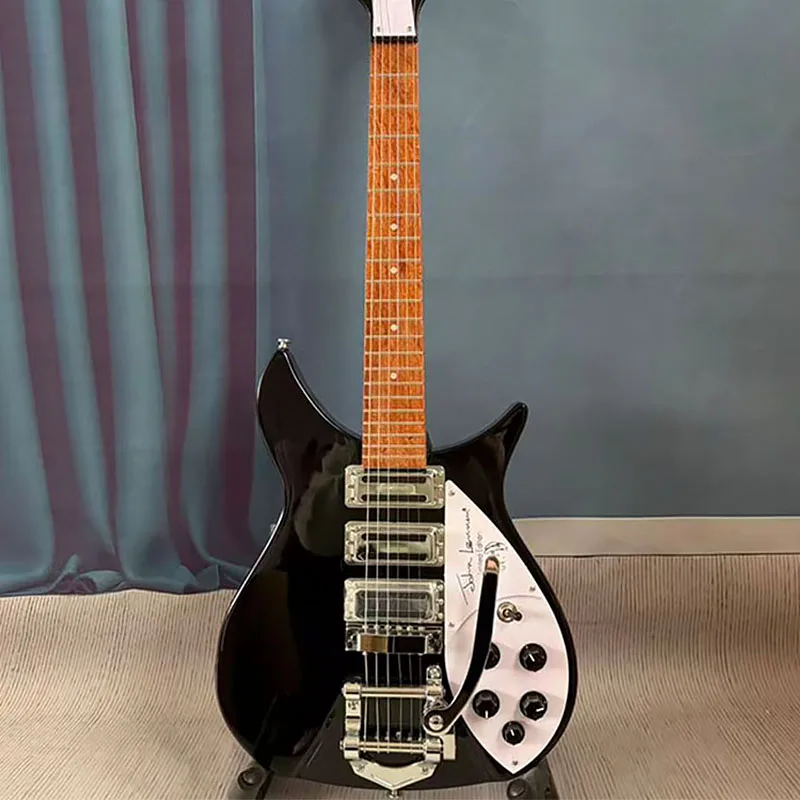 Local Warehouse 6‑String Black Electric Guitar, 527 String Action, Tremolo Vibrato System, Rock, Band Performance, Holiday Gift, Free Shipping