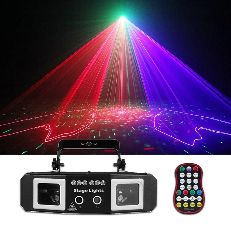 DJ Party Light RGB Laser Disco Bar KTV Stage Light 5 w 1 RGBUV Projector Light DMX512 Strobe Light Karaoke Holiday Decoration