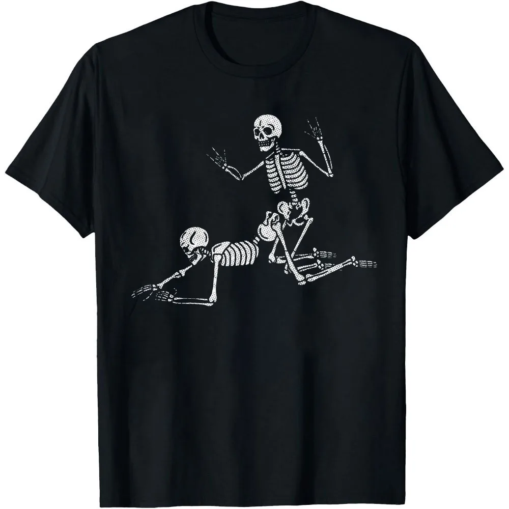 Mens Funny T Shirts Doggy Style Skeletons Sarcastic Sex Joke Graphic Novelty Tee Unisex Vintage Rock Metal Skull Bones Tees
