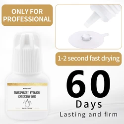 5ml Professional Lashes Glue 60Days Long Lasting Transparent Eyelashes Extension Glue 1-2Second Fast Drying Low Smell Wendy Lash