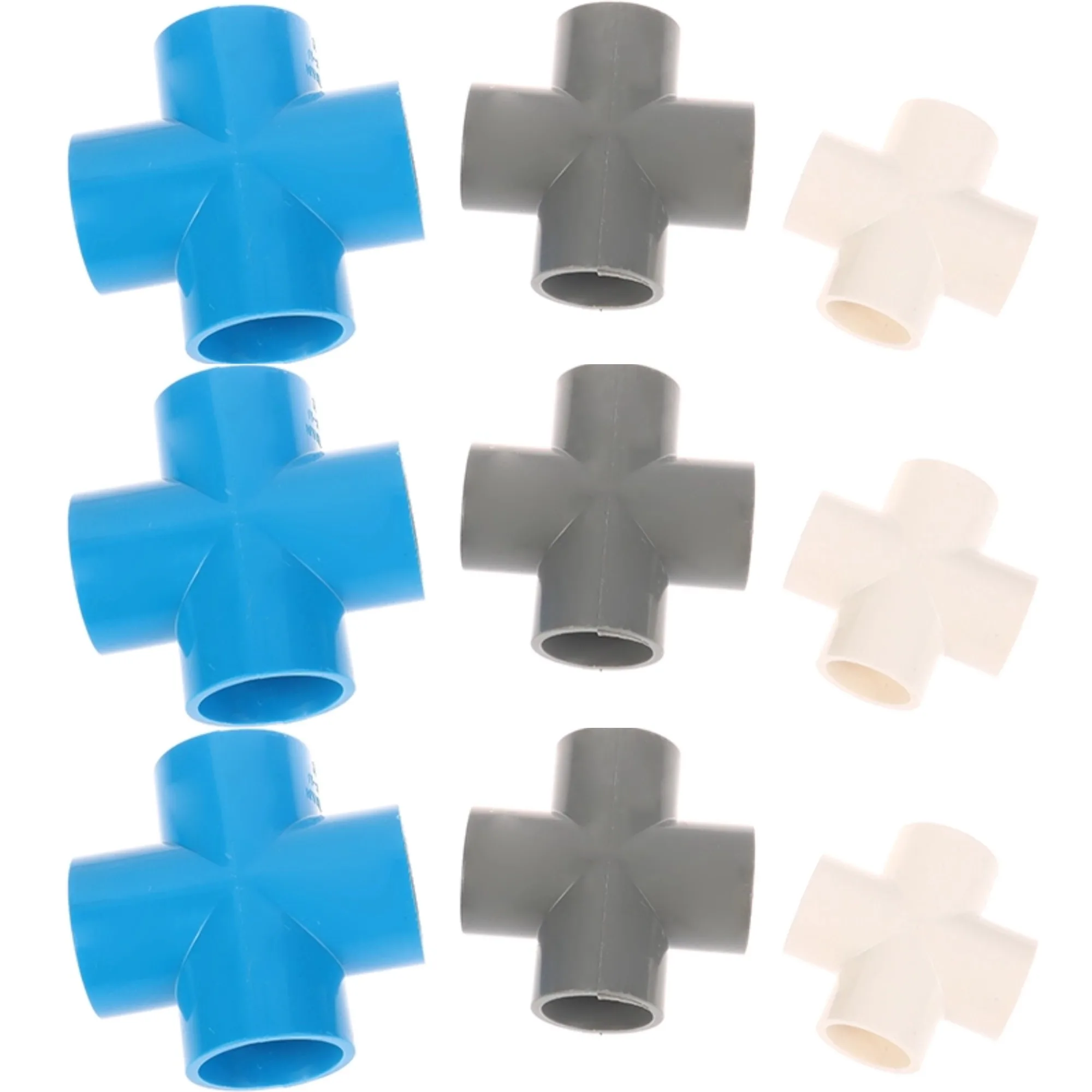 

5Pcs 20/25/32mm PVC Connector Fittings Aquarium Direct Elbow Cross Connector 4-Way Water Pipe Adapter White,Gray,Blue