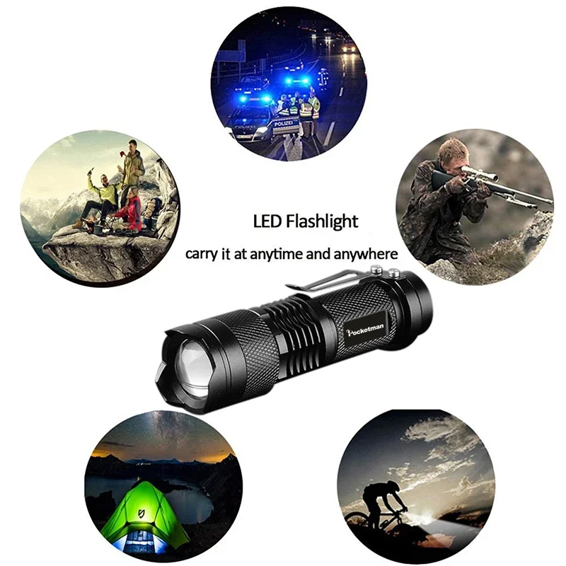 Most Powerful LED Flashlight 3 Modes Zoomable Torch Outdoor Waterproof Flashlights Emergency Light Mini Flashlight Lantern z50