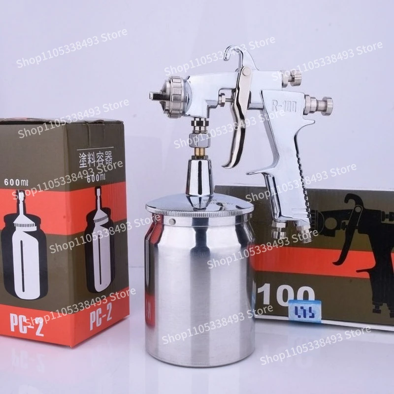 W-101 Pneumatic Paint Spray Grab R100 Up and Down Pot Car Furniture Wood Topcoat High Atomization Spray Paint Gun