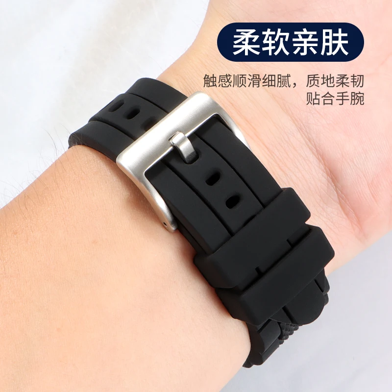 Suitable for Armani Silicone Watch Band for Men, compatible with models AR60008, 1970, 1981, 60007, 2447, strap width 23mm