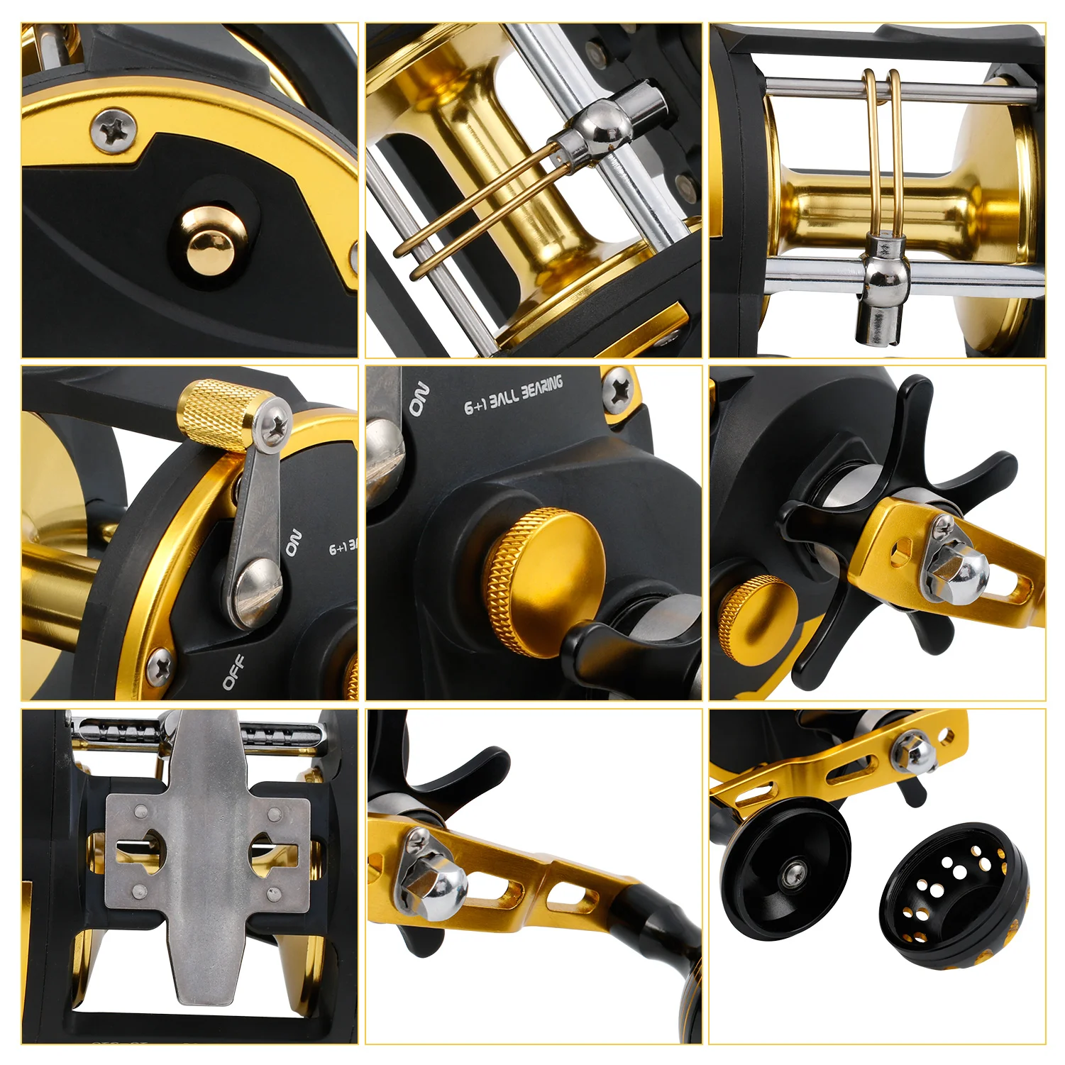 Sougayilang Trolling Fishing Reels 6BB 4.1:1 High Speed Ratio Super Strong Right Hand Reel Max Drag 28kg for Sea Fishing Tackle