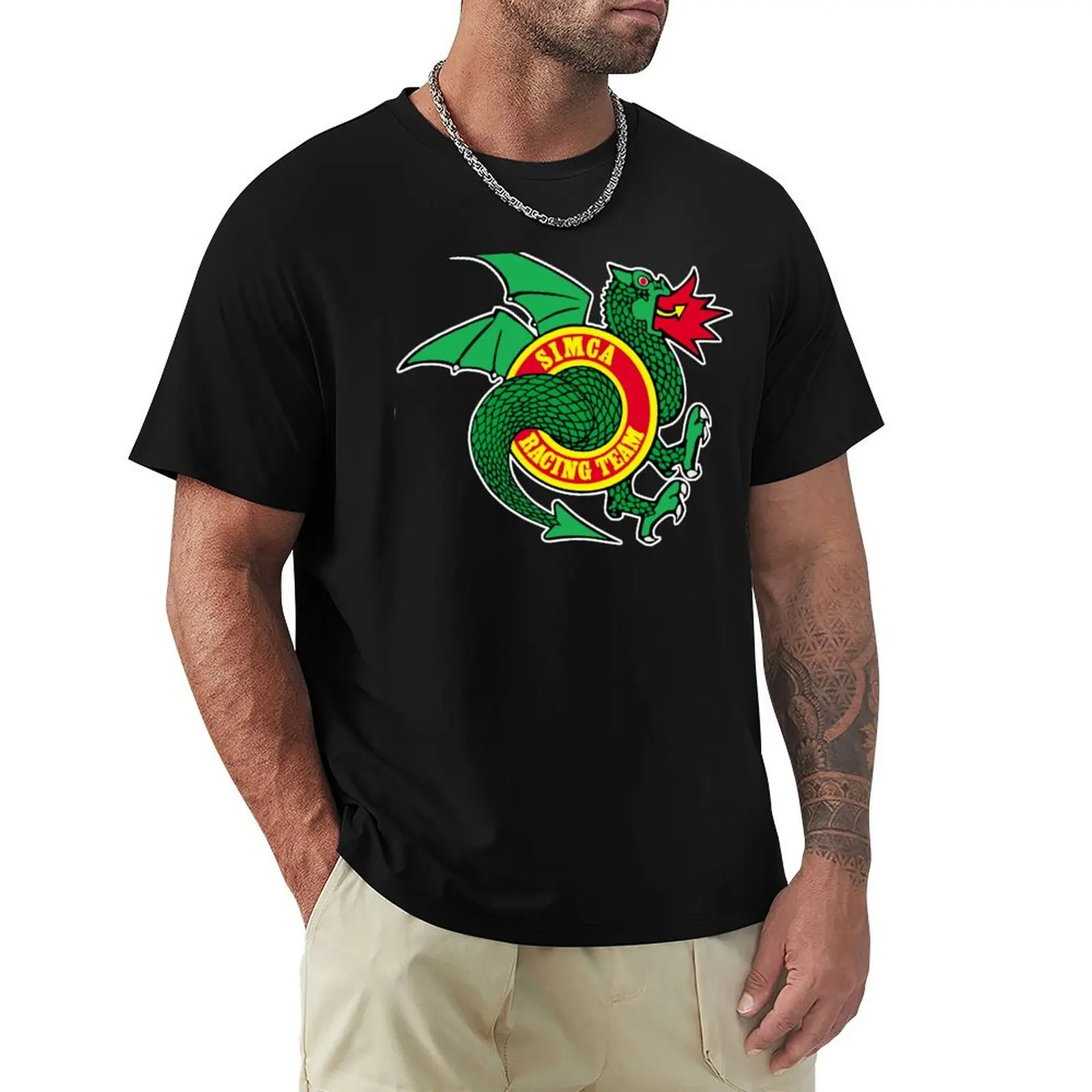 Simca Racing Team T-Shirt Large Size Casual Tee Shirt