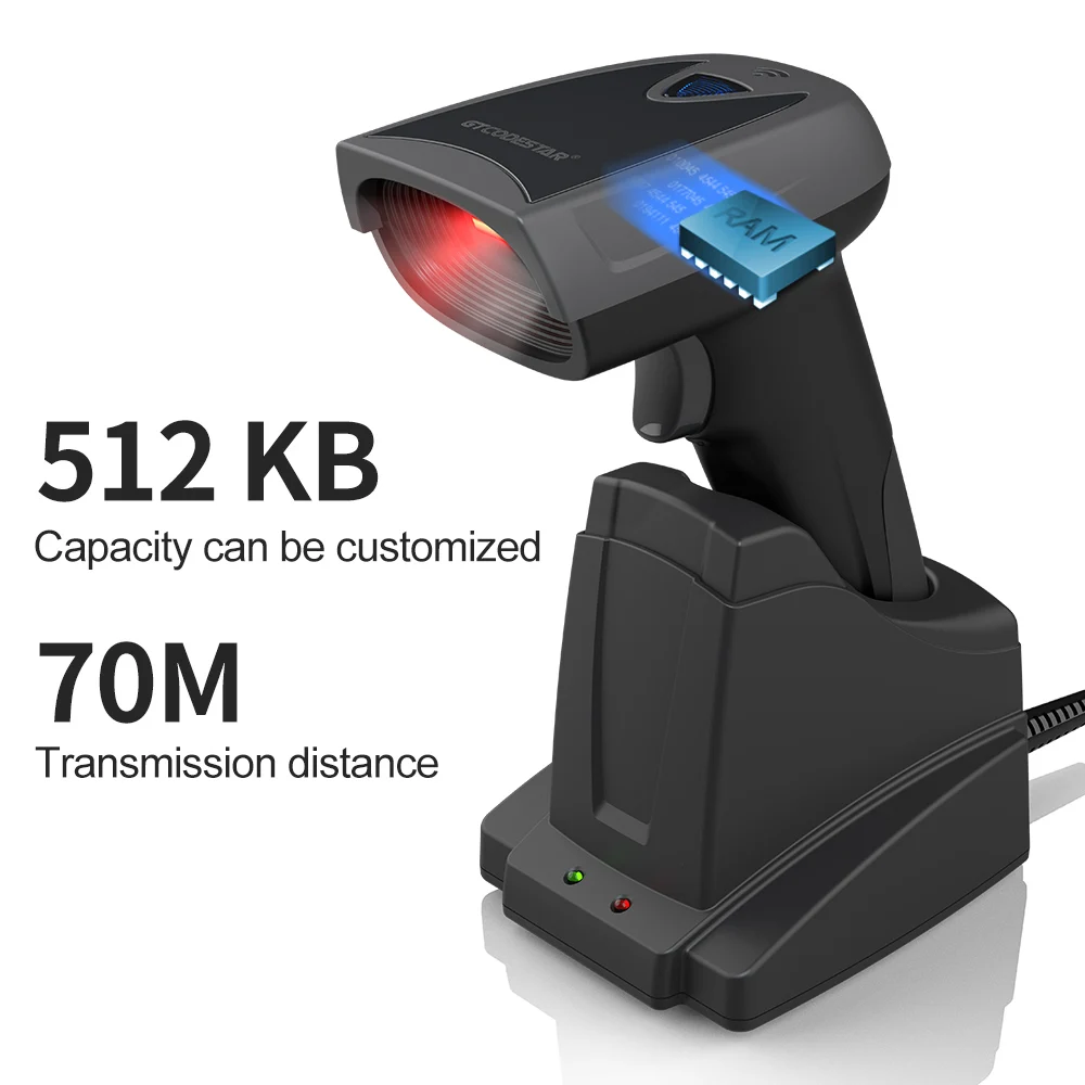 Pemindai Barcode Bluetooth 2D Xincode, Pembaca Kode Batang QR PDF417 Aztec Nirkabel Sistem Android IOS Dengan Dudukan Pengisi Daya